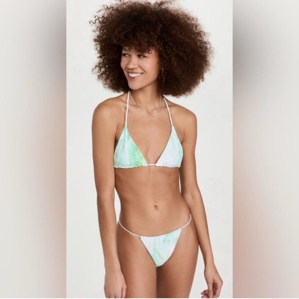 NWT Good American Green Tie-Dye Bikini Set